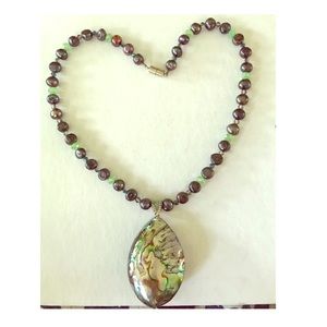 Artisan made Abalone, Mabè Pearls & Peridot